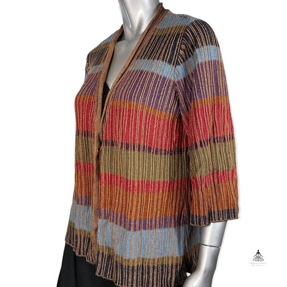 Coldwater Creek Orange Multi-Color Cardigan 1X - Picture 4 of 5